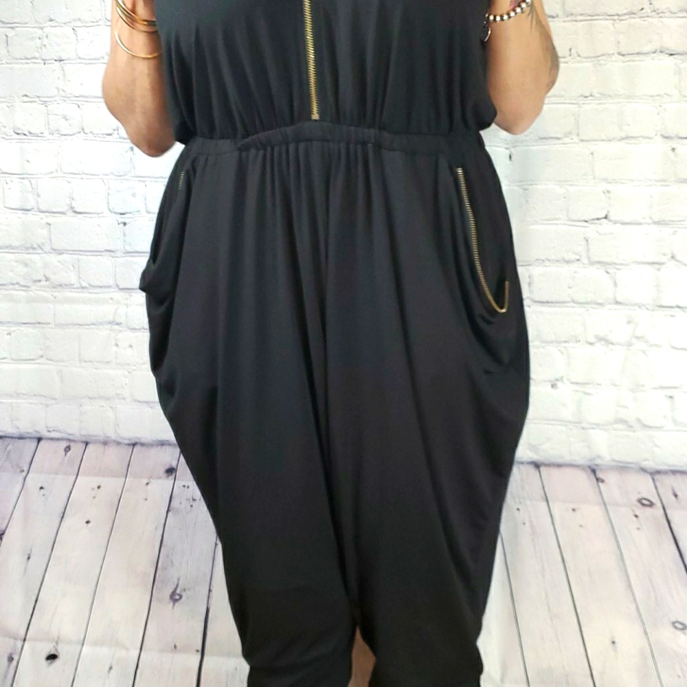 City Chic Sleeveless Baggie Jumpsuit Black Size XS - Picture 16 of 16